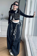 Pants Two Pieces Set Grid Trousers Tops Suits Casual Daily Childrens Clothes 2025 New Fashionable Children Autumn Clothing Girls