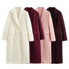 autumn and winter new women's clothing new fashion temperament pocket decoration loose slim blended coat jacket