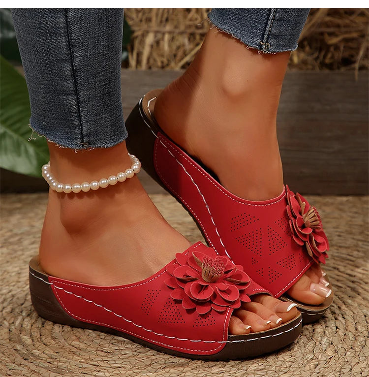 Women's Sandals Wedges Heels Sandals Summer 2025 Platform Sandalias Mujer Soft Heeled Slippers Summer Shoes Woman Footwear Women