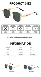 Men Driving Sunglasses Vintage Steampunk Square Sunglasses Metal Frame with Spring Hinges Women Eyepiece Trendy Driver Glasses