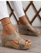 Women's Sandals High Heels Sandals With Wedges Shoes Woman Platform Sandals Summer Peep Toe Heeled Slippers Sandalias De Mujer