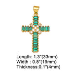 Clearance CZ Cross Pendant for Necklace Making Copper Gold Plated Crucifix Jewelry Making Supplies DIY Wholesale Bulk pdta861