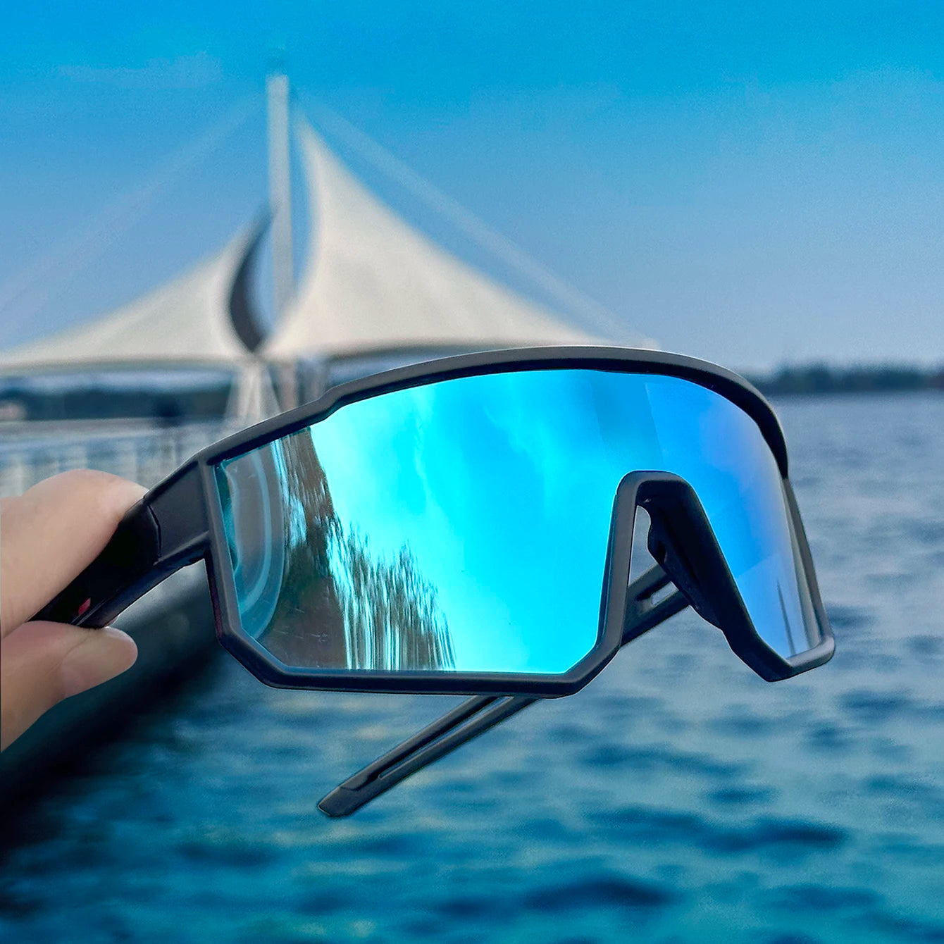 Trendy Fishing Sunglasses for Men and women Casual Windproof Eyewear with UV Protection for Outdoor Sports, Running Cycling