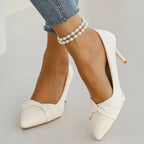 Women' Classics White High Heel Pumps Fashion Pointed Toe Banquet Dress Shoes Woman Plus Size Autumn Stiletto Heeled Pumps Mujer