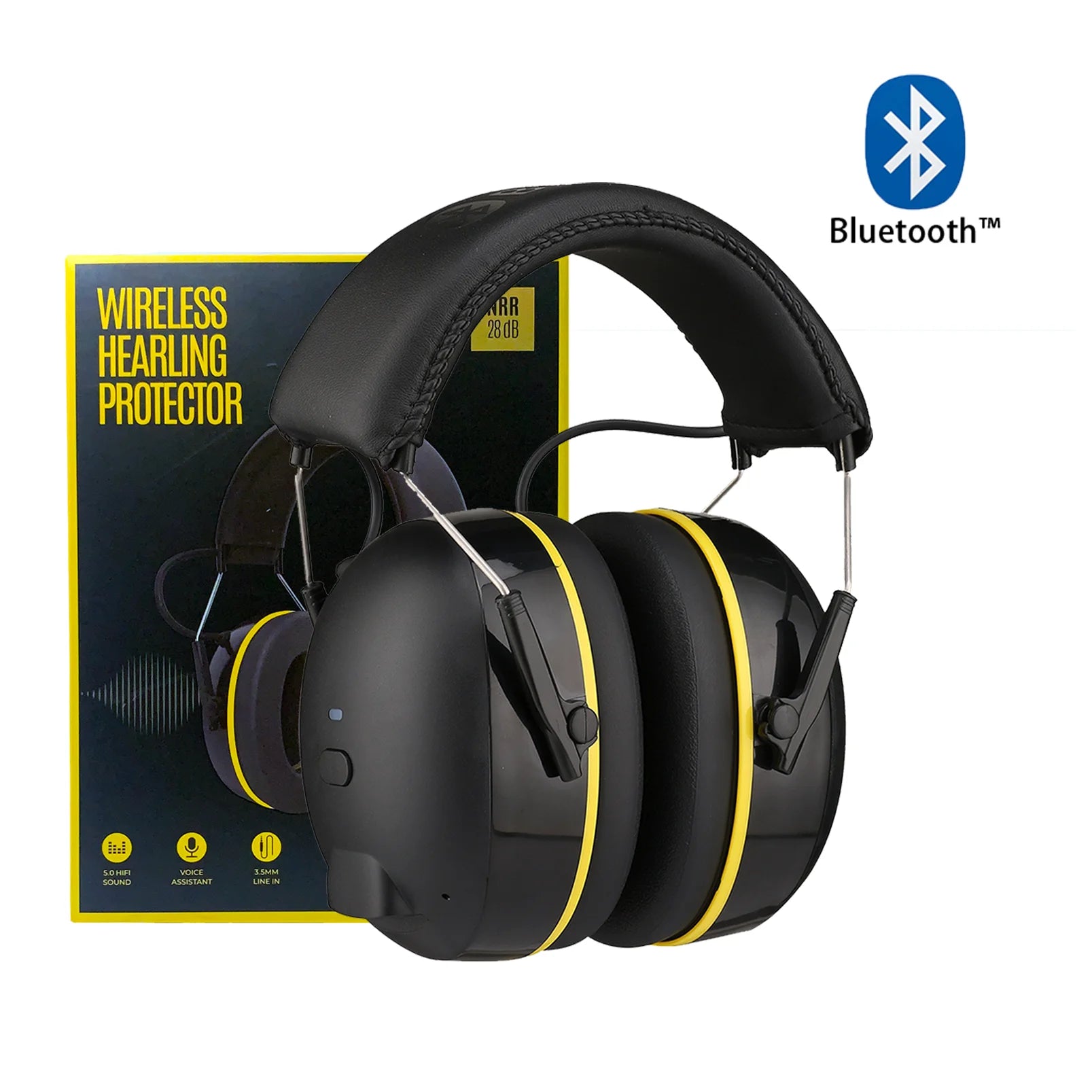 Electronic Headphone 5.0 Bluetooth Earmuffs Hearing Protection Headphones for Music Safety Noise Reduction Charging