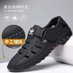 Men Sandals Leather 2024 Summer Breathable Casual Shoes for Man Slip on Clogs Outdoor Walking Shoes Non Slip Hand Made Sandalias