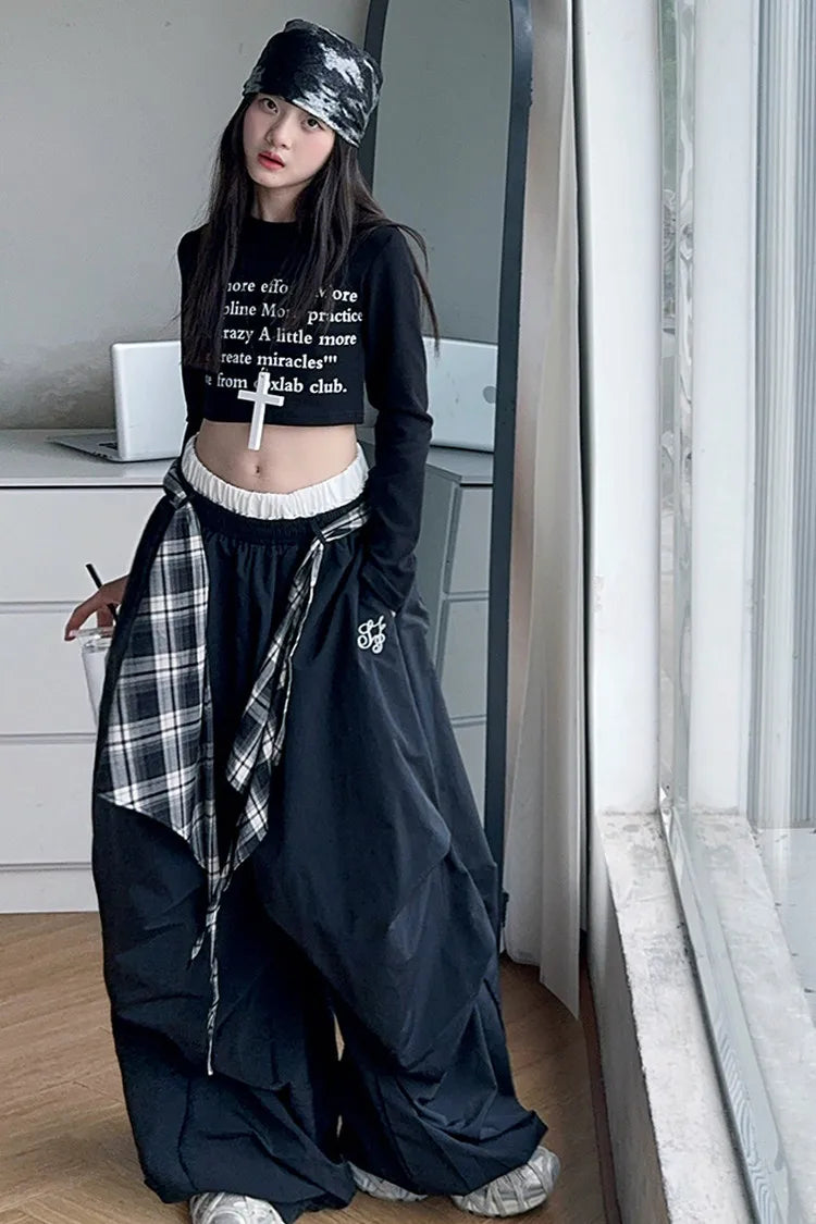 Pants Two Pieces Set Grid Trousers Tops Suits Casual Daily Childrens Clothes 2025 New Fashionable Children Autumn Clothing Girls