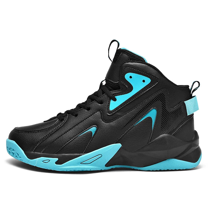 Mens Comfortable Basketball Shoes Outdoor Casual High Top Footwear Fashion Trend Leather Sneaker Oversized 39- 50 Wear Resistant