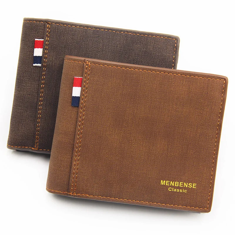 Men Wallet PU Business Foldable Wallet Luxury Billfold Slim Hipster Credit Card Holders Inserts Coin Purses Vintage Walltes