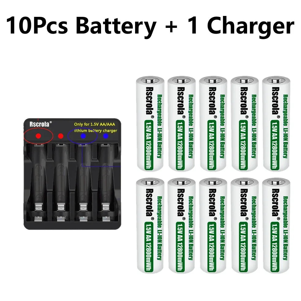 Portable AA Rechargeable Battery Fast Charge 1.5v Li-ion Battery Smart Battery Charge Protection Waterproof Dustproof Shockproof