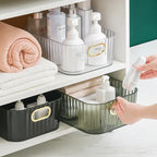 2 Pcs Cosmetics Box Desktop Storage Drawer Stackable Storage Box with Handle Makeup Organizers Basket Poatable Sundries  Rack