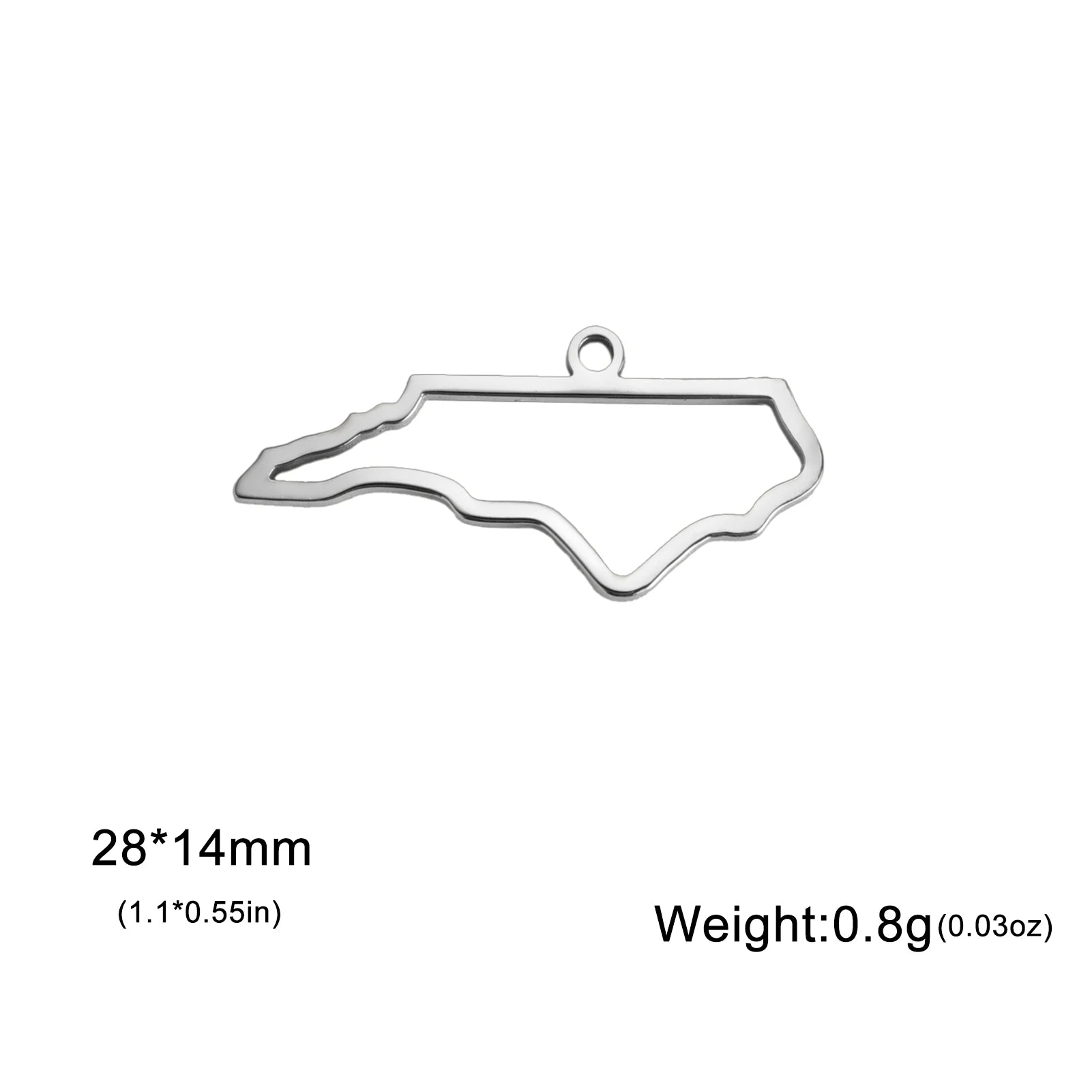 EUEAVAN 10pcs United States New York Washington State Map Pendant for Necklace Stainless Steel Charm DIY Jewelry Making Supplies