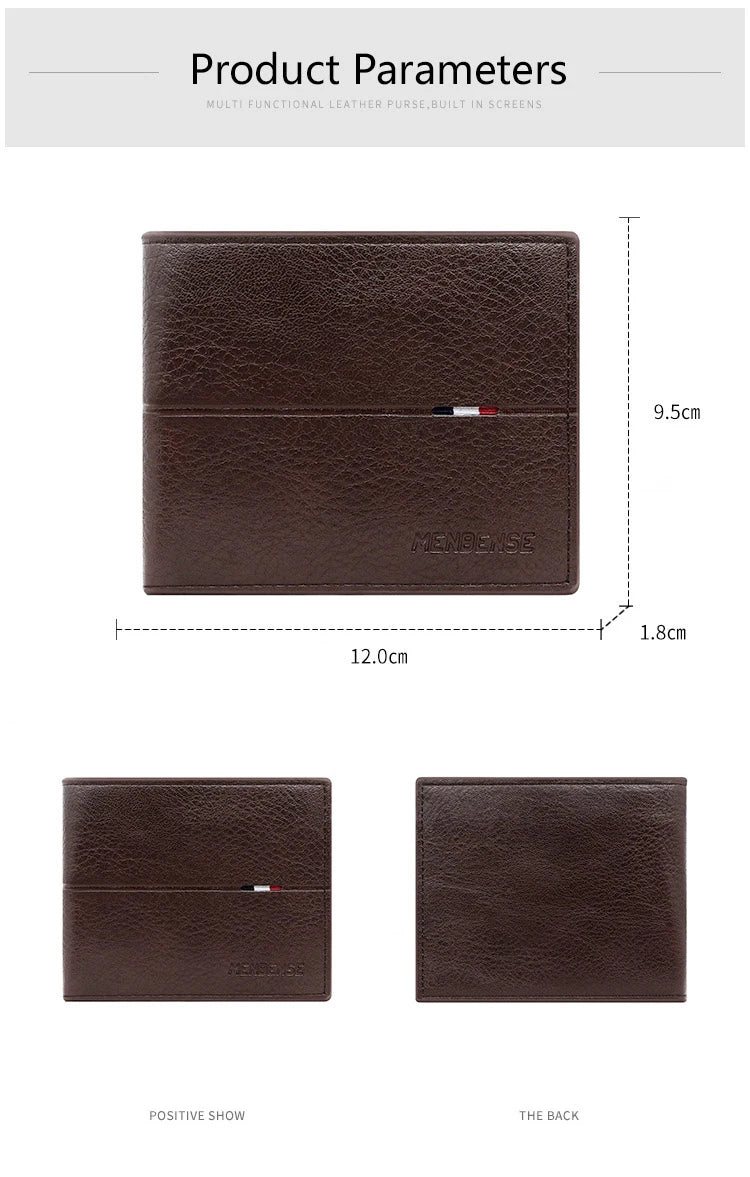Slim Men Wallets New Short Zipper Card Holder Photo Holder Male Purse Simple Coin Pocket High Quality PU Leather Men's Wallet