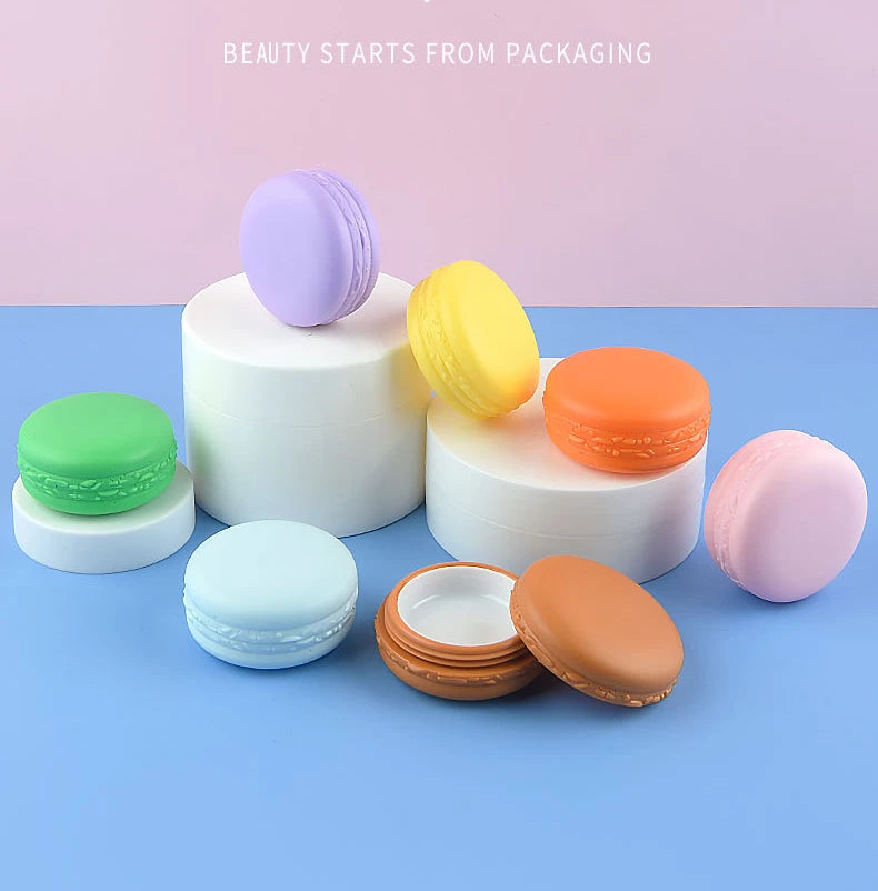 10G 20/50/100pcs Plastic Cosmetic Cream Containes, Candy Color Macarons Lipstick/Lip Balm Sub Package,Cute Eyeshadow Powder Case