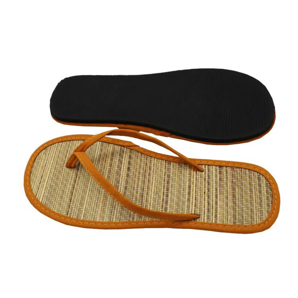 Women Flat Flip-flops Slippers Comfortable Non-slip Sandals Bamboo Rattan Flip Flop Home Bathroom Fashion Slippers Zapatos 2022