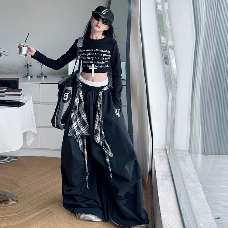 Pants Two Pieces Set Grid Trousers Tops Suits Casual Daily Childrens Clothes 2025 New Fashionable Children Autumn Clothing Girls