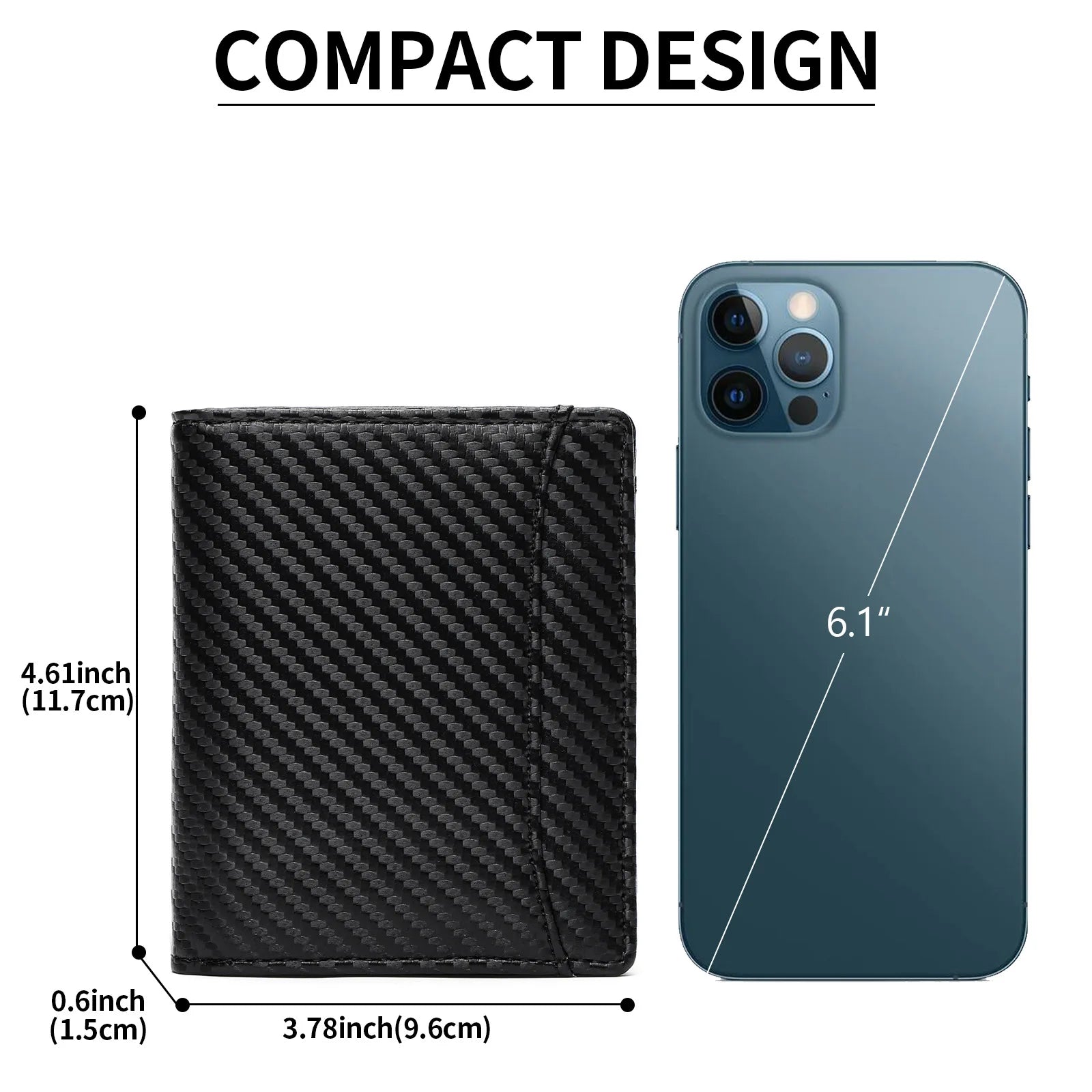 Slim Wallets for Men - Leather Money Clip Mens Wallet - RFID Blocking Front Pocket Bifold Wallet - Minimalist Credit Card Holder