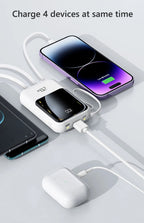 20000mAh Power Bank Suitable IPhone Huawei Xiaomi Portable Battery  Fast Charging Built-In with 4-Wire Digital Display External