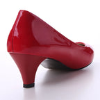 New Women's Shoes On Heels Elegant Medium High Heeled Ladies Pointed Toe Fashion Pumps For Woman Office Black White Red