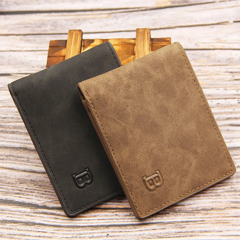 New Business Men Wallets Small Money Purses Wallets New Design Dollar Price Top Men Thin Wallet with Coin Bag Zipper Wallet
