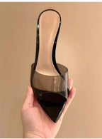 Sexy High Heels Women Slippers Designer Heeled Sandals Woman Shoes Summer 2025 Brand Home Slides Elegant Flip Flops Sandalias