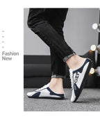 2025 New Men Slippers Trend Baotou Shoes for Men Summer Breathable Casual Shoe Vulcanized Flats Male Sneakers Half Slip-on Shoes