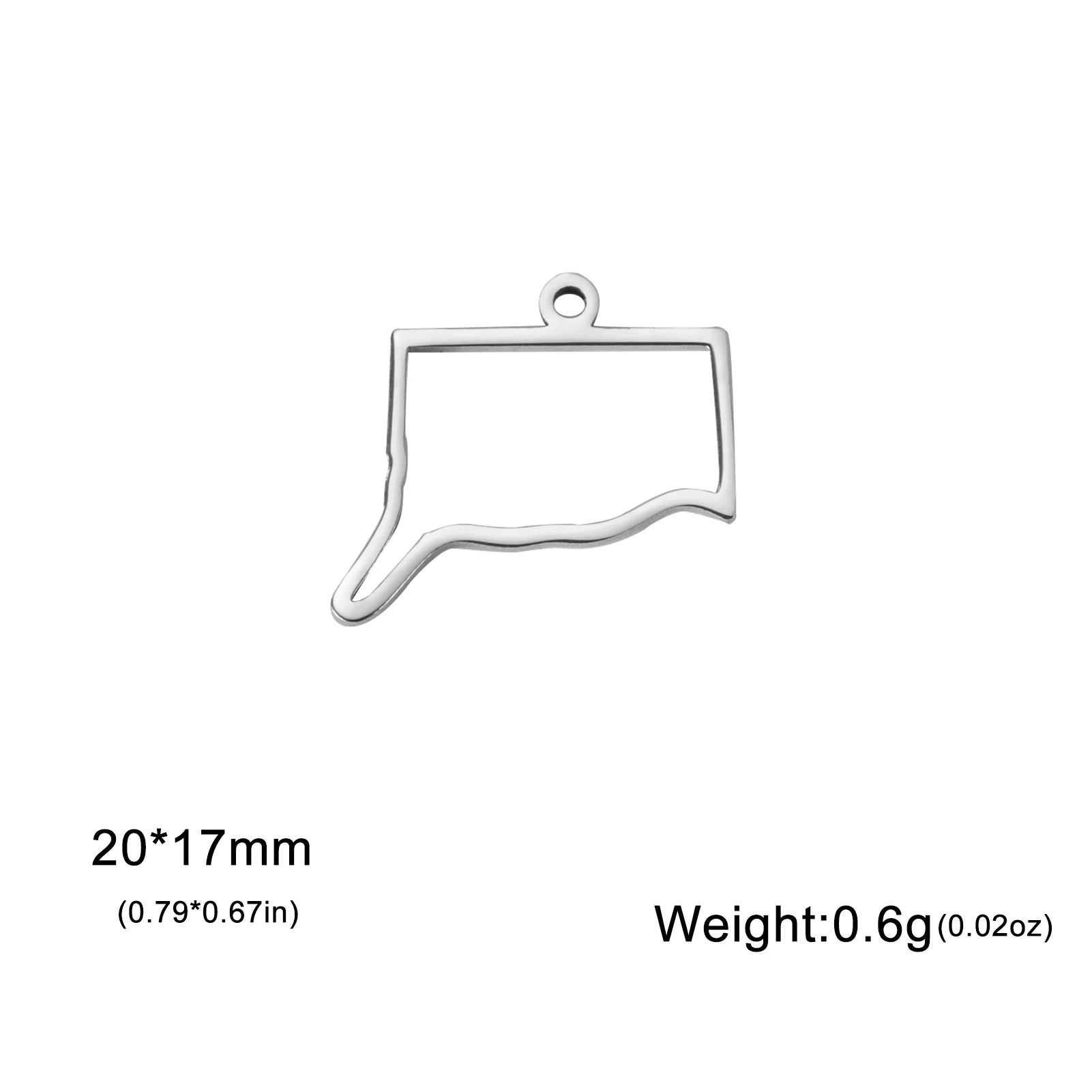 EUEAVAN 10pcs United States New York Washington State Map Pendant for Necklace Stainless Steel Charm DIY Jewelry Making Supplies