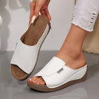 Women Wedge Slippers Summer 2025 New Fashion Slippers Open Toe Breathable Sandals Comfortable Buckle Woman Shoes Slides Women