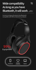 Large Earmuffs Headphones Bluetooth Earphones Wireless Headsets Bass Headset Noise Cancelling With Mic Helmet Support TF-card