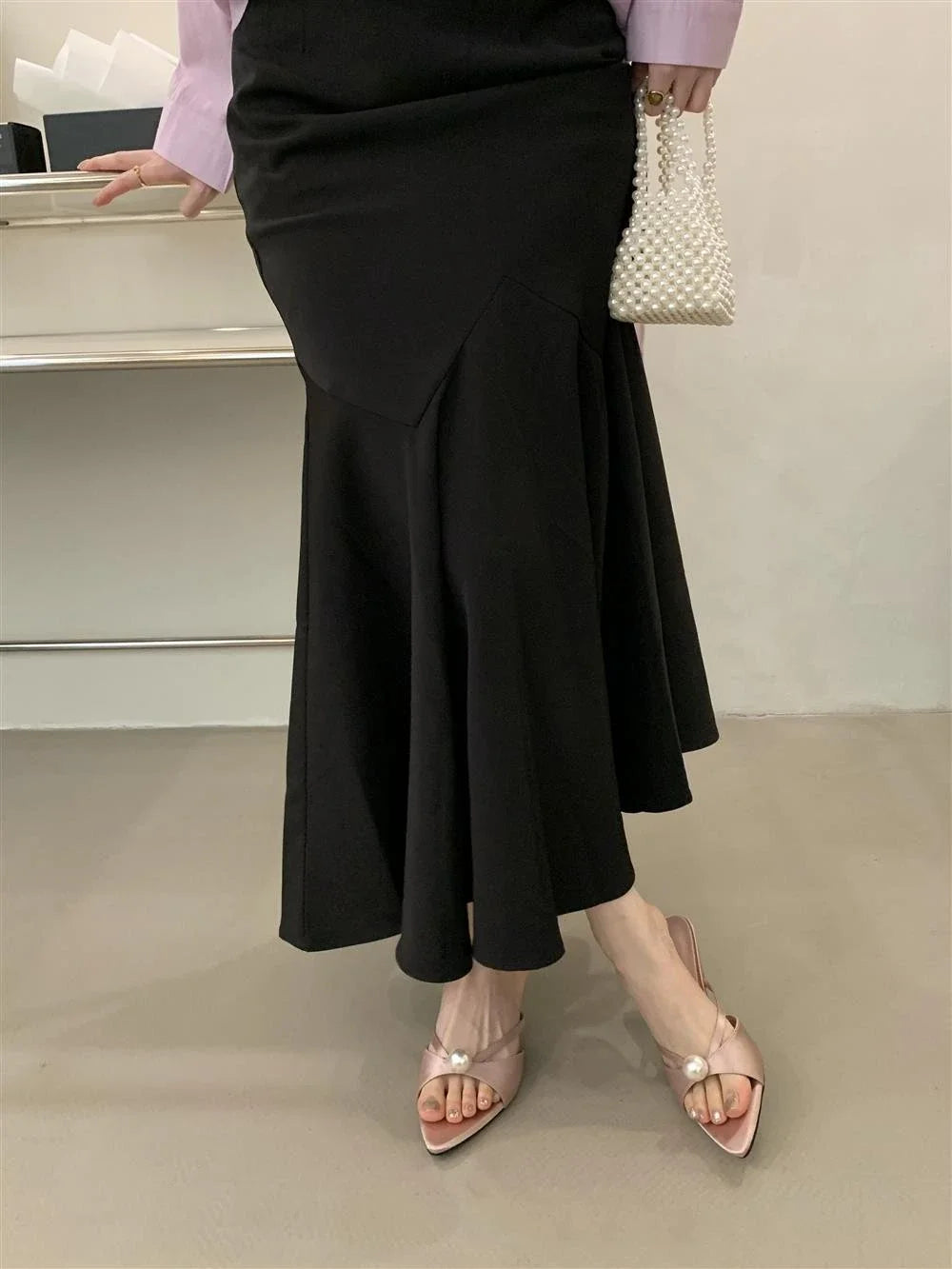 High Heels Slippers Women Bead Pointed Toe Sandals Shoes Summer 2025 Trend Sexy Open Toe Woman Brand Designer Sandalias Pumps