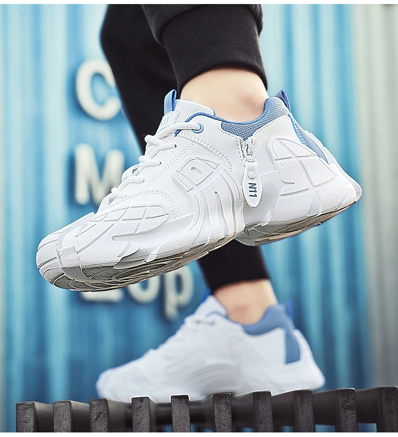 Men's Shoes 2025 Spring New Large-size Outdoor Casual Sneakers Men Thick-soled Trendy Shoes Shock-absorbing Anti-slip