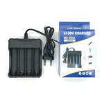 For 18650 Battery Charger 4 Chargers 4 Slot Wire Charger Intelligent Fast Charging for 18650 Li-Ion Battery Flashlight Battery