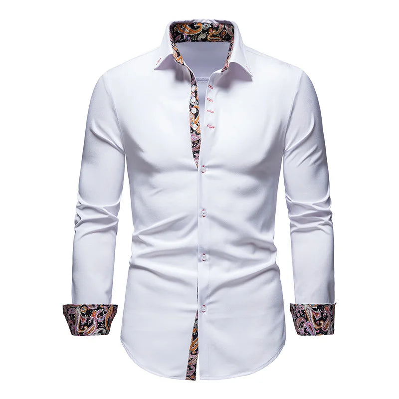 Men's Shirt with Collar White Shirts Man Long Sleeve Men's Shirts Mens Polo Shirts for Men Famous Brands Camisa Social Masculina