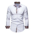 Men's Shirt with Collar White Shirts Man Long Sleeve Men's Shirts Mens Polo Shirts for Men Famous Brands Camisa Social Masculina