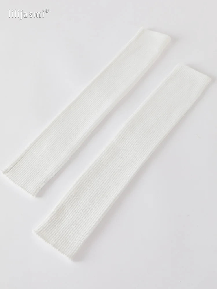 Autumn Winter 40 50 60CM Women's Wool Arm Warmers Knitted Woolen Arm Sleeve Solid Fine Long Knitted Fingerless Gloves Wholesale