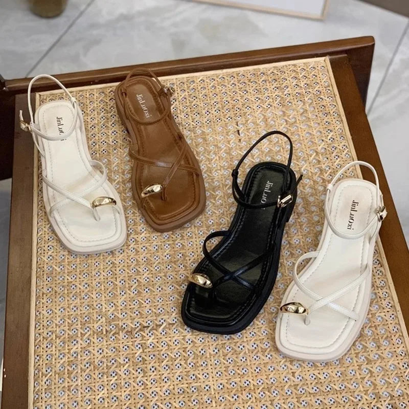 High Heel Sandals for Women New Summer 2025 Girls Low Heel Comfortable Sports and Casual Solid Sandals for Women Sandalias