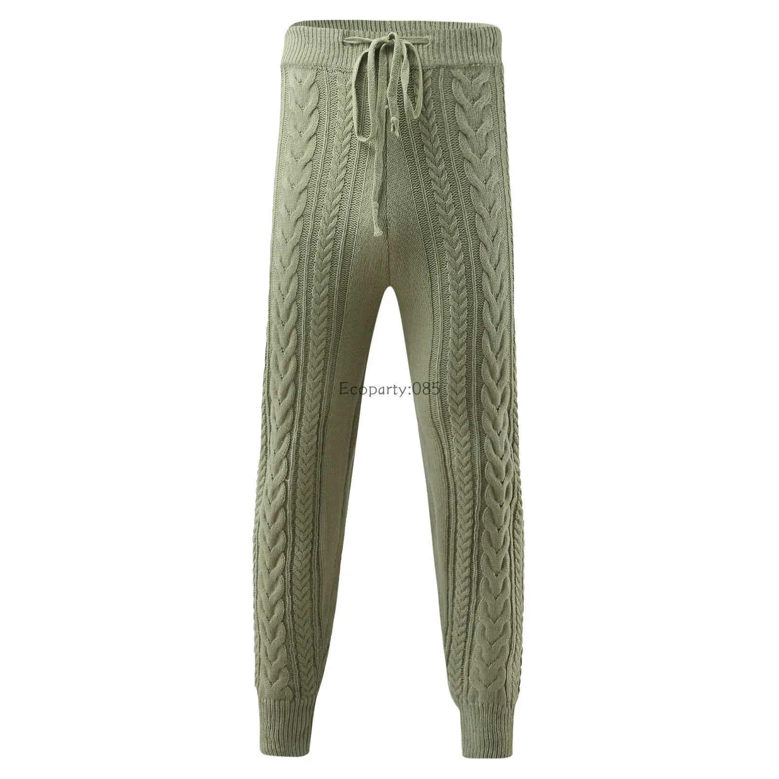 Men's Sweater Knitted Pants Solid Color Casual Pants Autumn Winter Warm  Knitted Slim Fit Pants for Male Long Pant