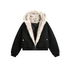 Winter Warm Jacket 2025 New High Street Fur Collar Hooded Women's American High-end Sense Versatile Korean Version Coat Trend