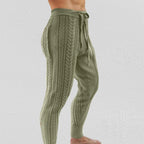 Men's Sweater Knitted Pants Solid Color Casual Pants Autumn Winter Warm  Knitted Slim Fit Pants for Male Long Pant