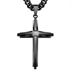 Vintage Cross Pendant Necklace Punk New Design Classic 316L Stainless Steel Curb Chain Men Women Necklace Jewelry