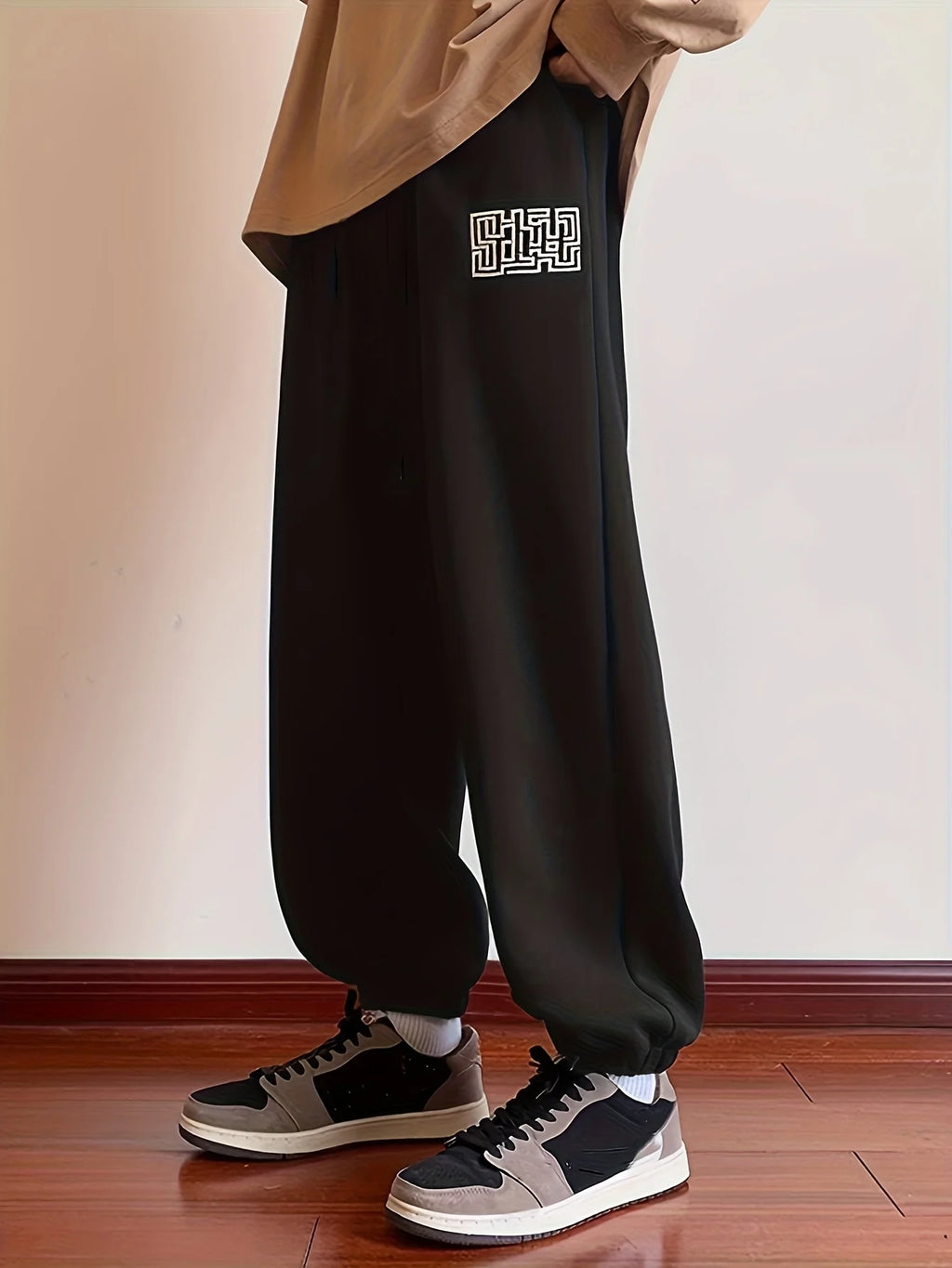 Men's fashionable casual pants - loose sweatpants, suitable for all seasons daily wear - machine washed, non stick, breathable f