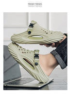 New Men Massage Slippers Slides Indoor Outdoor Sandals Beach Casual Shoes Comfortable Sole Men's Slippers