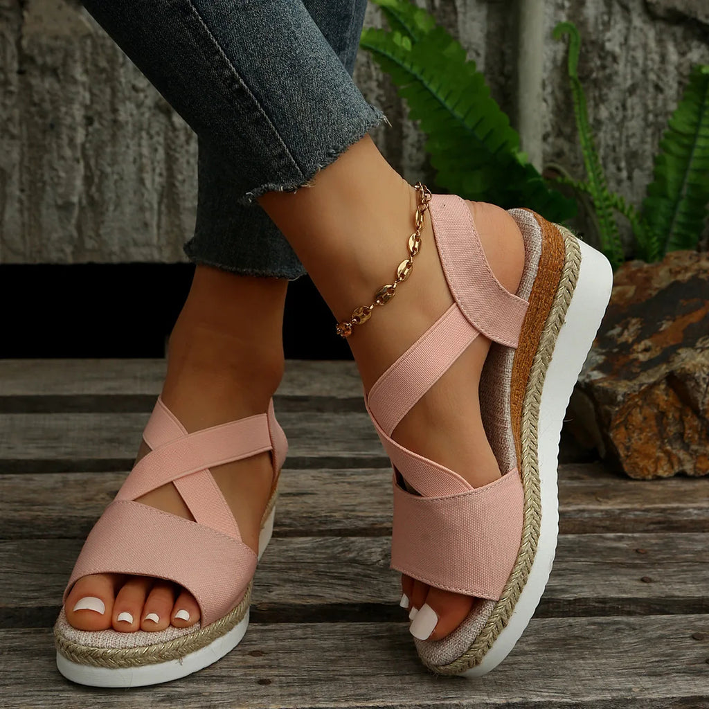 Summer Woman's Sandals Fashion Open Toe Women Wedges Sandals Comfortable Beach Shoes Outdoor Anti-Slip Platform Shoes for Women
