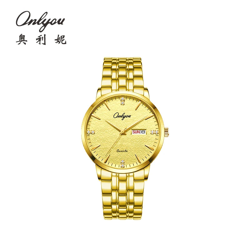 New ONLYOU High Quality Luxury Couple Watches, Original Stainless Steel Watches for Men and Women, Top Brand Couple Watches