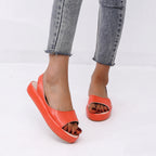 Women's Sandals Woman Peep Toe Sandals Female Elegant Flat Shoes 2024  Ballet Flats Plus Size 42 43 Shoes Woman Orange White