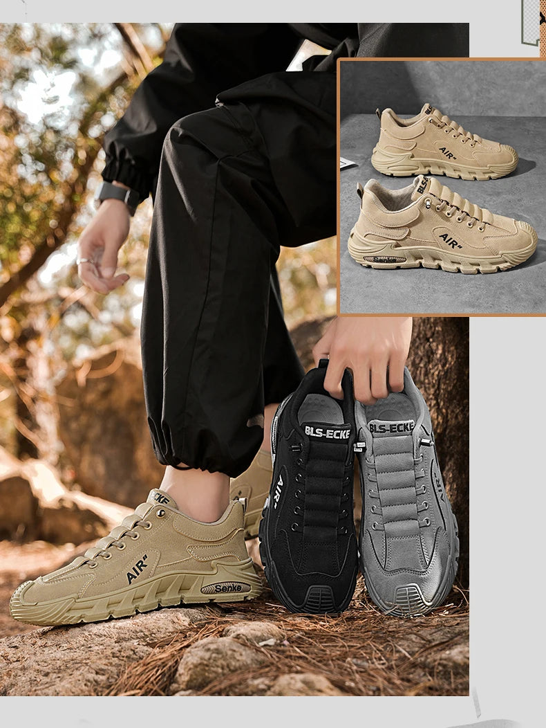 Men's Work Shoes 2025 New Sle Breathable Slip-On Anti-Slip Wear-Resistant Casual Sports Shoes Thick Bottom Labor Protection