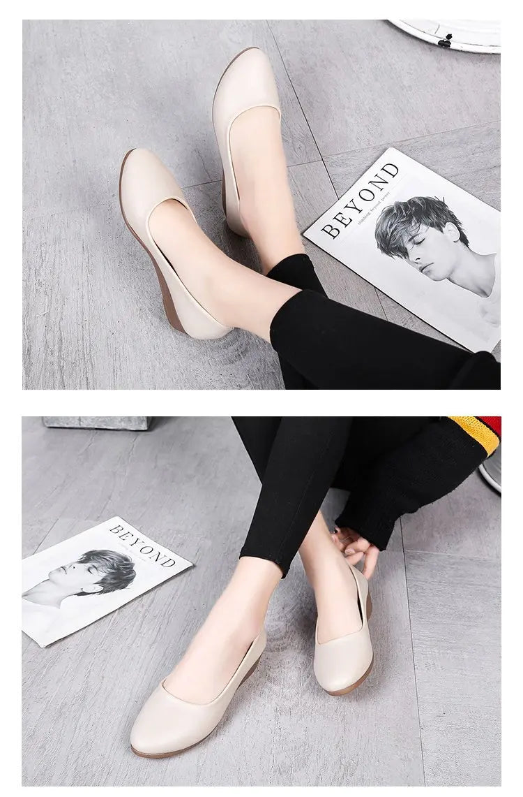 spring autumn Woman Flats High Quality Fashion Women Shoes Round Toe non Slip shoes Rubber Ballet Plus Size Cozy footwear ﻿