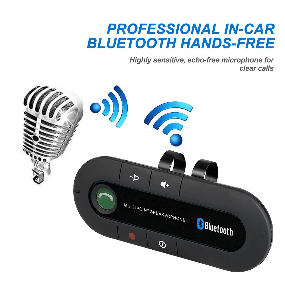 Bluetooth Handsfree Car Kit Sun Visor Handsfree Bluetooth Telephone Car Mobile Phone Wireless Stereo MP3 Player