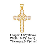 Clearance CZ Cross Pendant for Necklace Making Copper Gold Plated Crucifix Jewelry Making Supplies DIY Wholesale Bulk pdta861