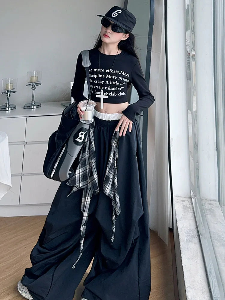 Pants Two Pieces Set Grid Trousers Tops Suits Casual Daily Childrens Clothes 2025 New Fashionable Children Autumn Clothing Girls